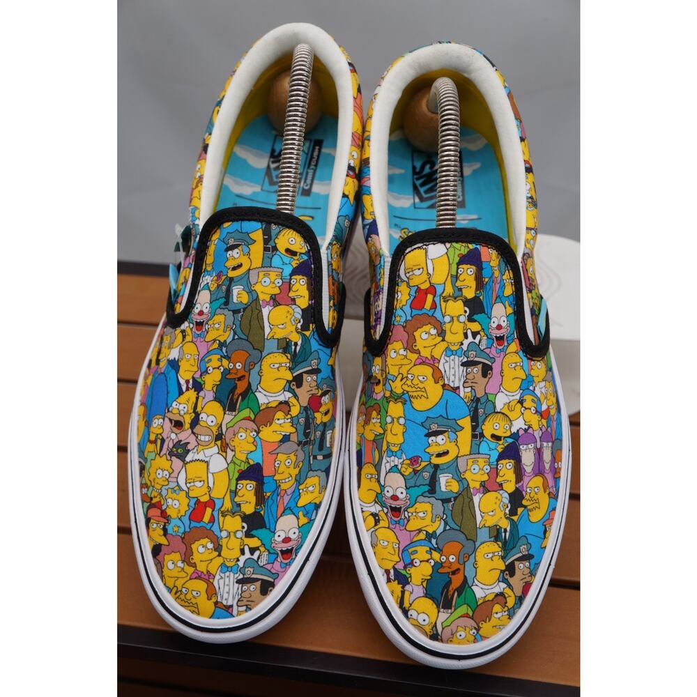 VANS X THE SIMPSONS SHOES MENS 9.5 SPRINGFIELD COLLAGE COMFYCUSH CLASSIC SLIP-ON - Picture 11 of 14